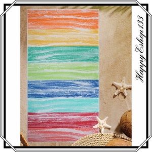 TRIDENTbeach 100% Cotton Beach Towel Textural Wave Multi